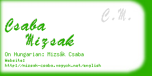csaba mizsak business card